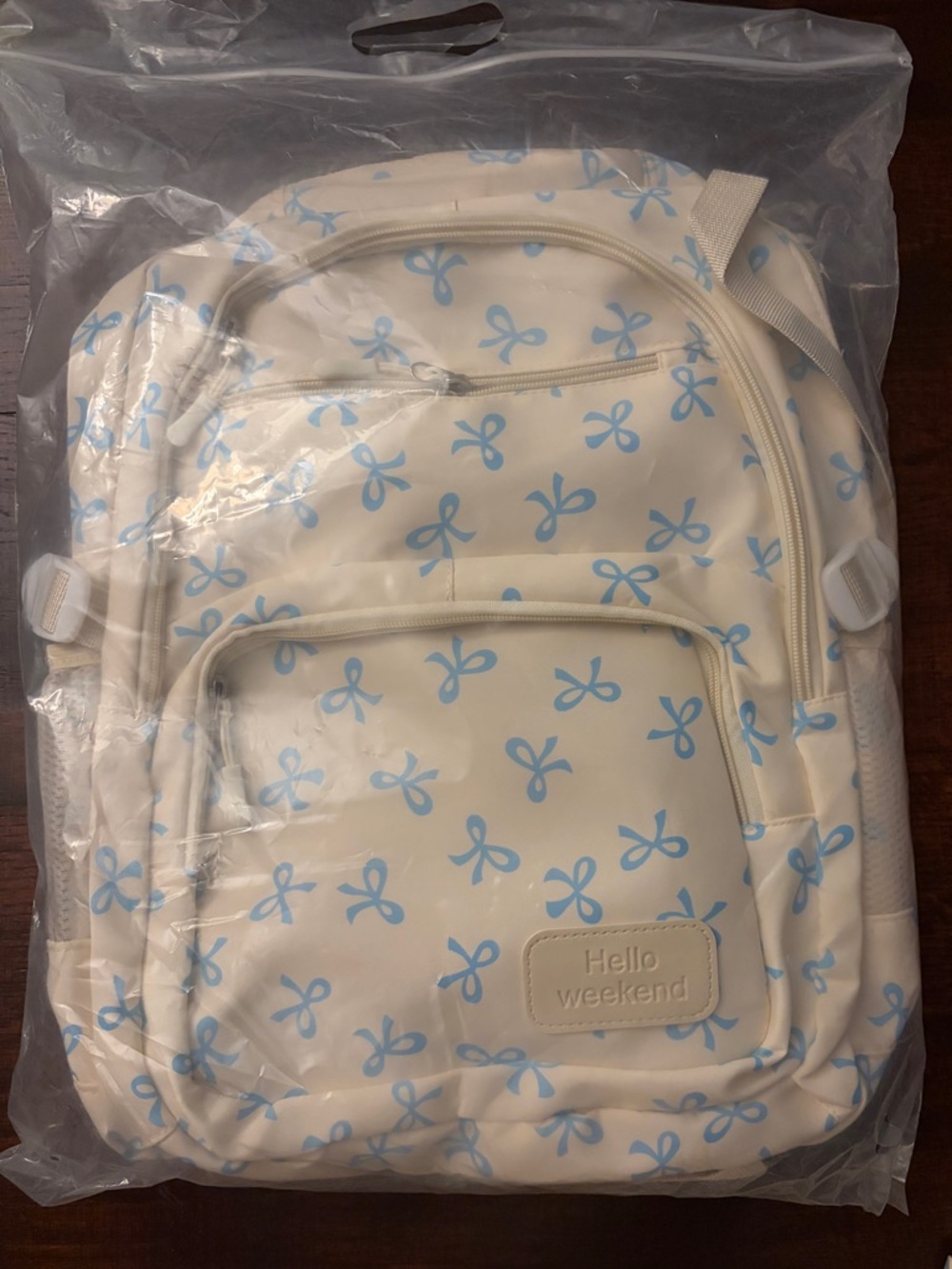 Cream & Blue Backpack Set - Picture 3 of 4